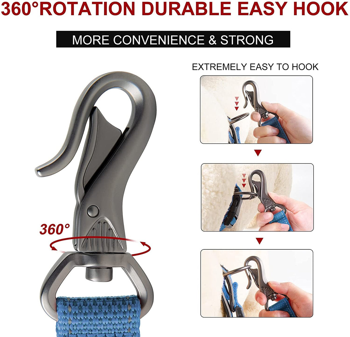 Double-Handle Dog Leash — 5 ft, Padded Grips & Reflective Stitching