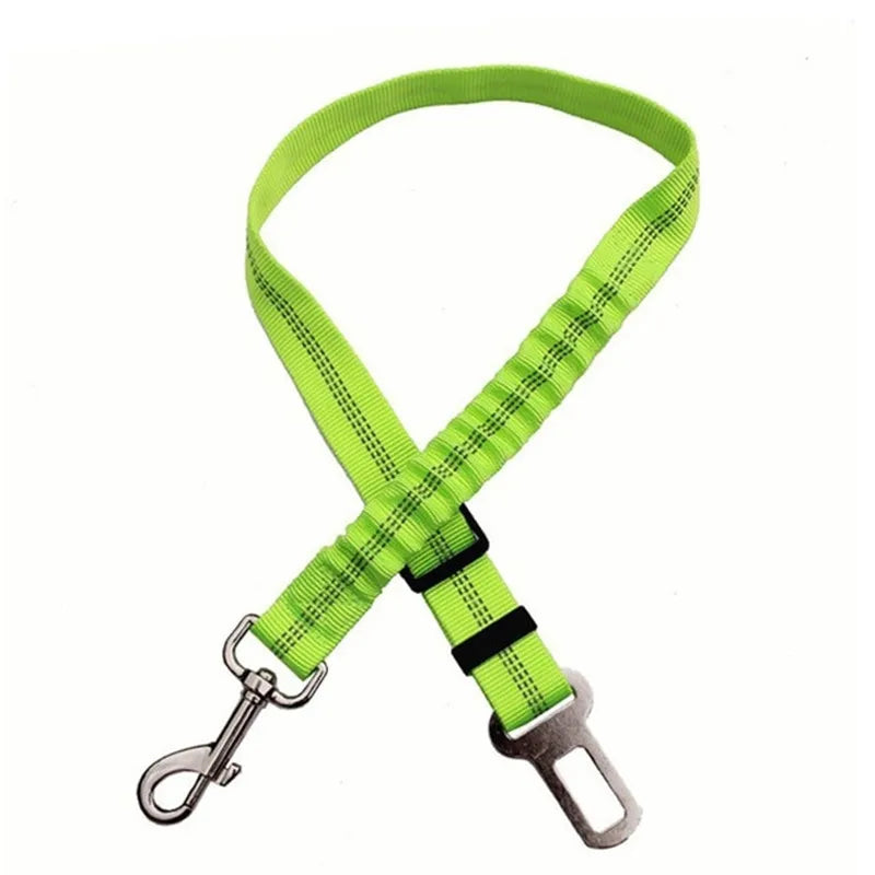 Dog Car Seat Belt — Adjustable Safety Tether with Elastic Buffer