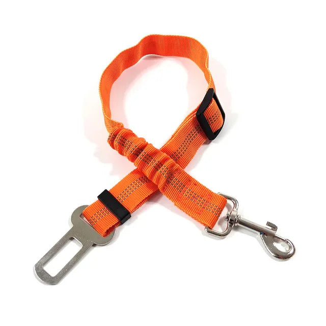 Dog Car Seat Belt — Adjustable Safety Tether with Elastic Buffer
