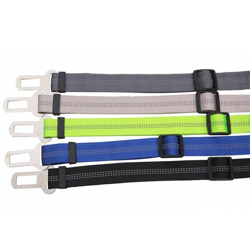 Dog Car Seat Belt — Adjustable Safety Tether with Elastic Buffer