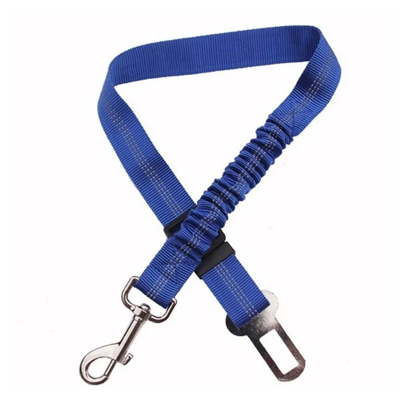 Dog Car Seat Belt — Adjustable Safety Tether with Elastic Buffer