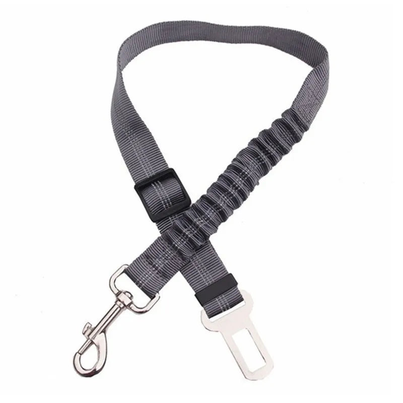 Dog Car Seat Belt — Adjustable Safety Tether with Elastic Buffer