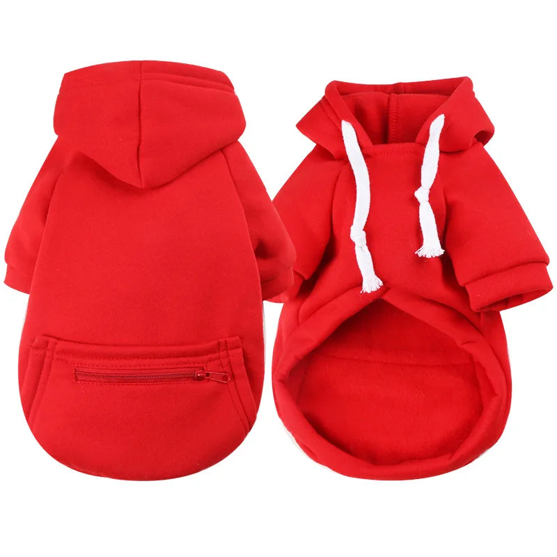 Fleece Dog Hoodie with Zip Pocket — For Big Dogs (XXL–5XL)
