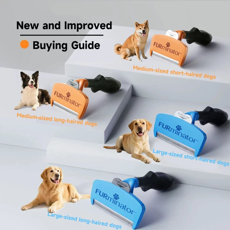 Pro Deshedding Brush for Dogs & Cats — Long or Short Coats