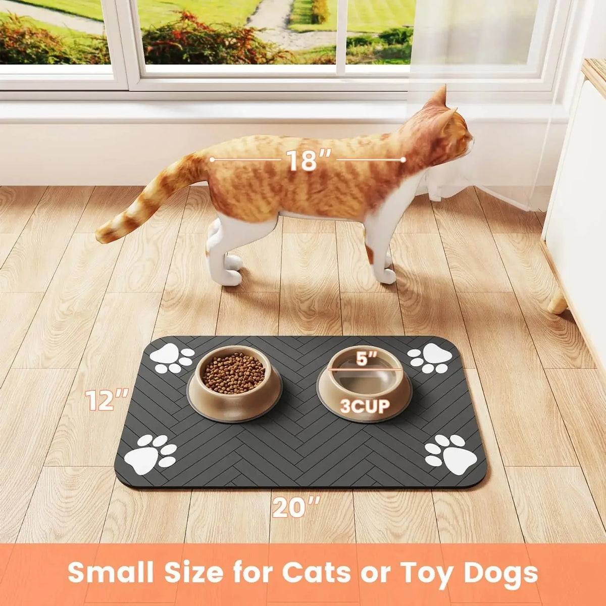 Absorbent Pet Feeding Mat — Waterproof, Non-Slip (3 Sizes)
