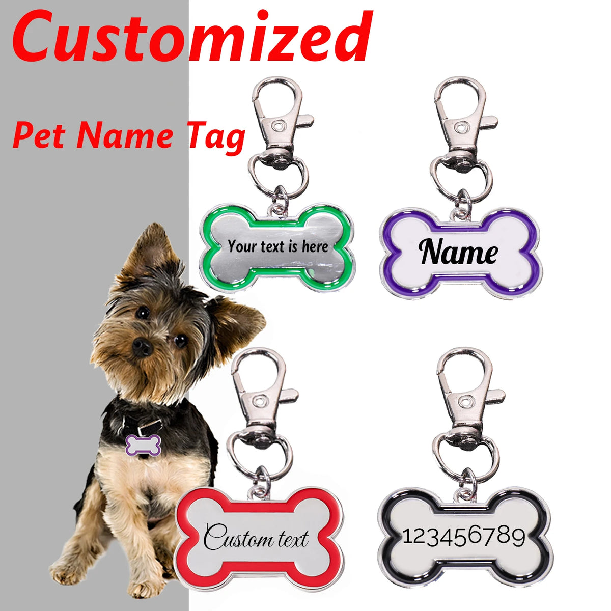 Engraved Bone-Shape Dog Tag — Laser Personalized