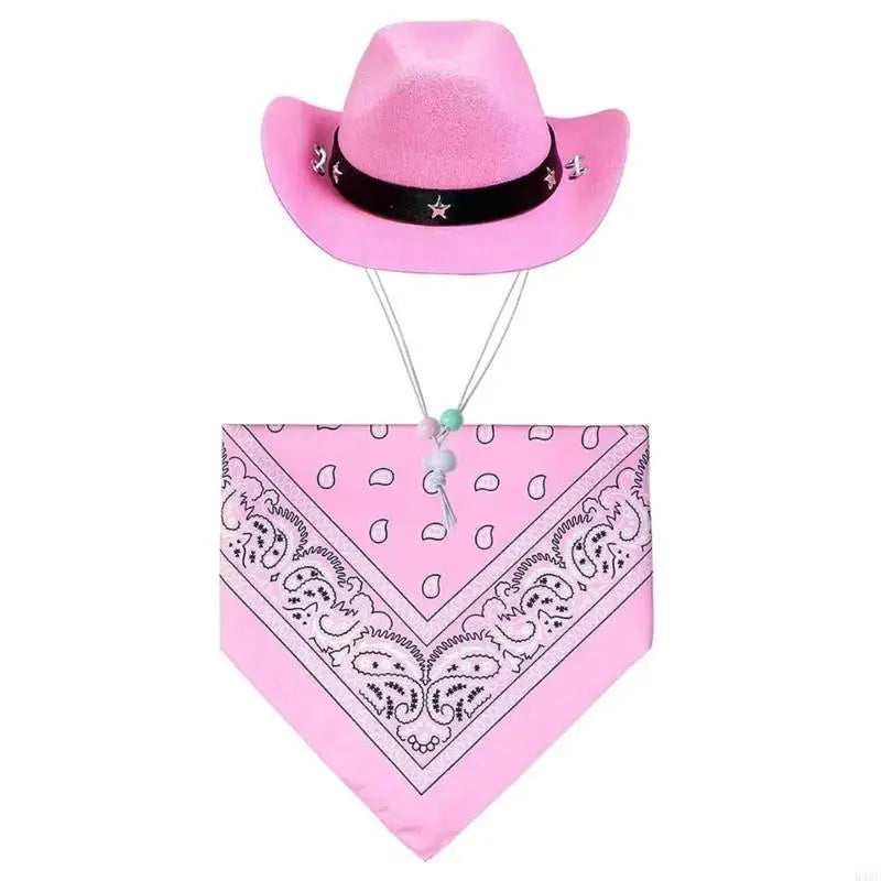 Dog Cowboy Hat with Bandana Costume