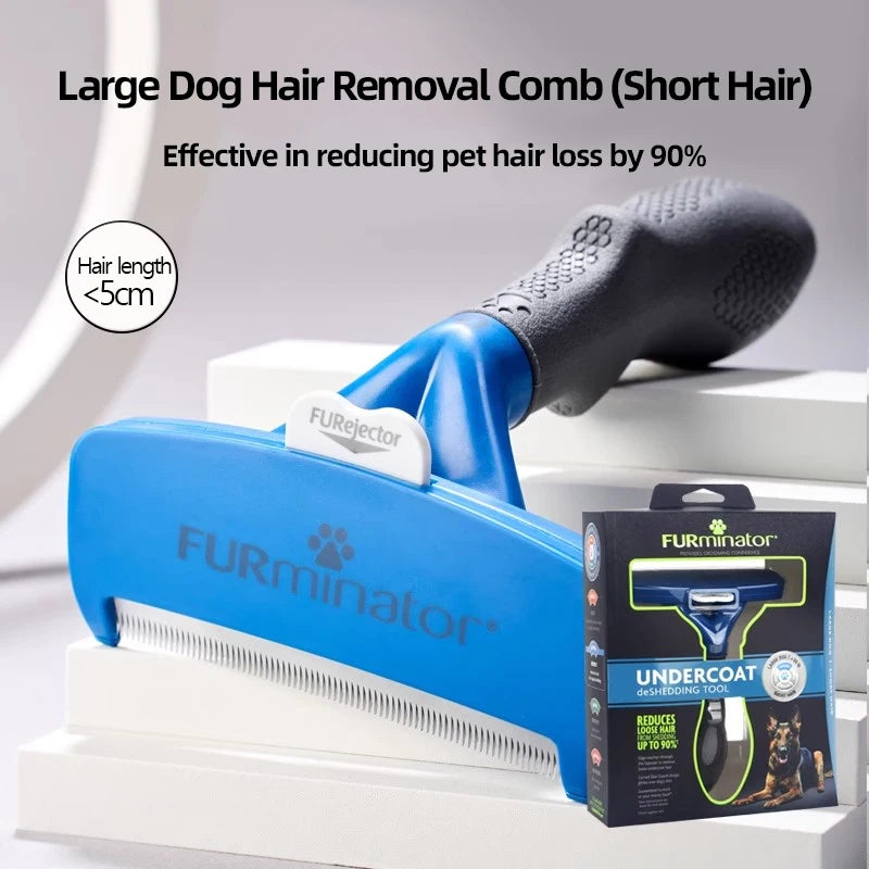 Pro Deshedding Brush for Dogs & Cats — Long or Short Coats