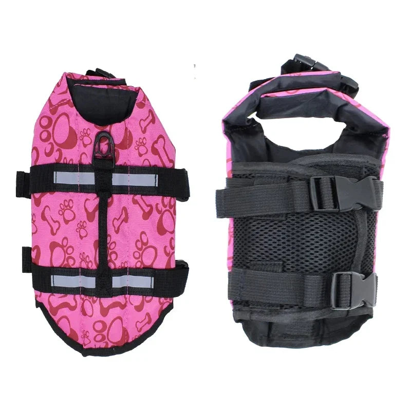 Dog Life Jacket — Adjustable Flotation Vest with Reflective Strips (XXS–XXL)