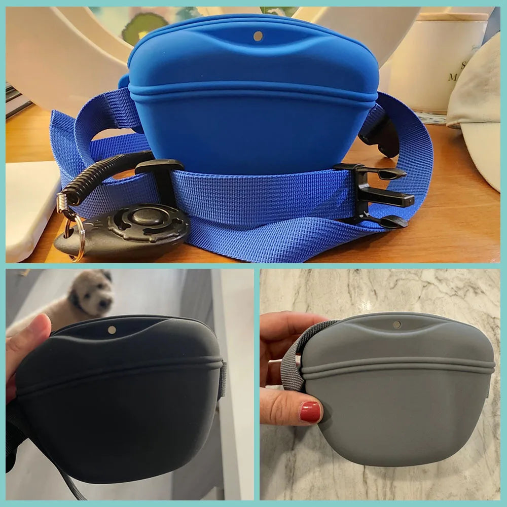 Silicone Treat Pouch — Clip-On Training Bag with Belt