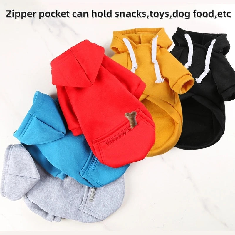 Fleece Dog Hoodie with Zip Pocket — For Big Dogs (XXL–5XL)