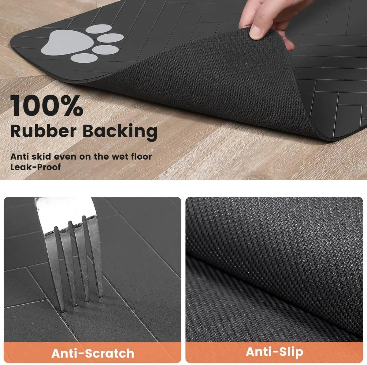 Absorbent Pet Feeding Mat — Waterproof, Non-Slip (3 Sizes)