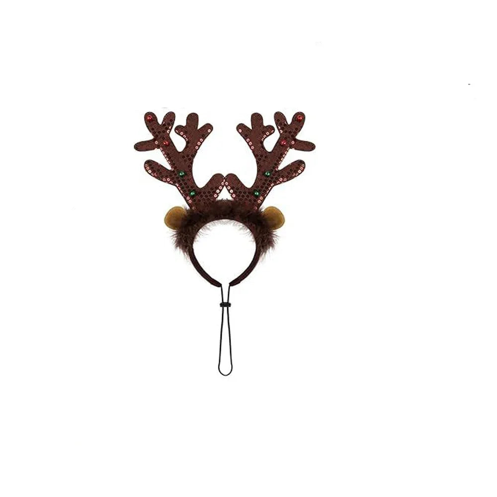 Reindeer Antlers Dog Headband — Holiday Costume for Medium & Large Dogs