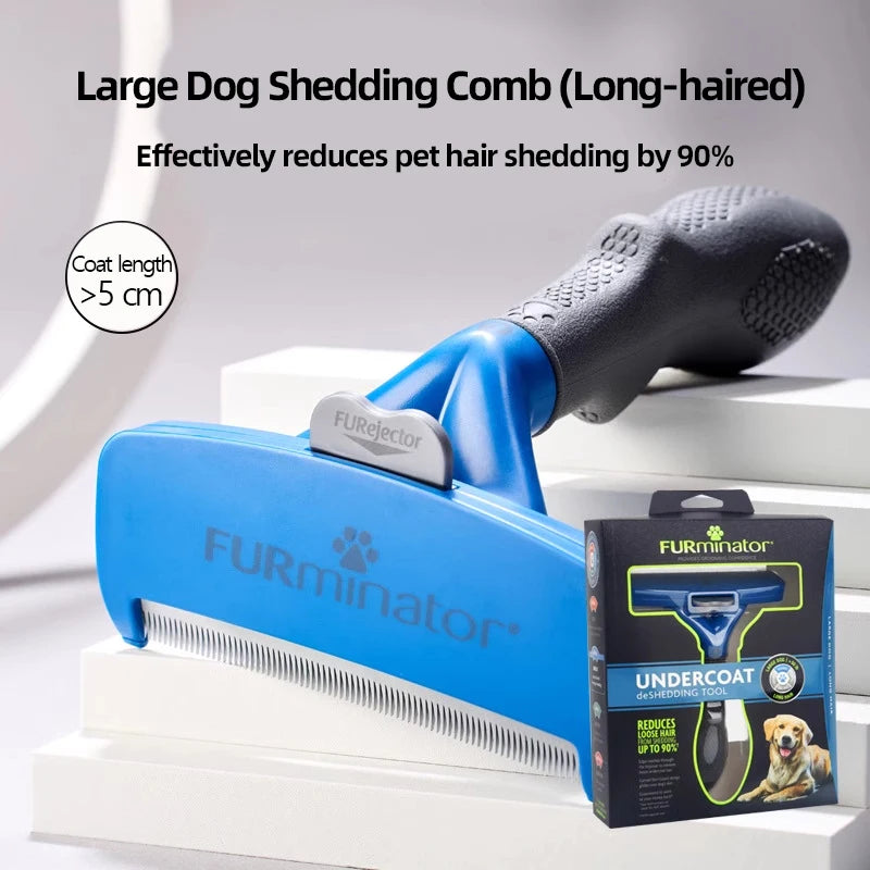 Pro Deshedding Brush for Dogs & Cats — Long or Short Coats