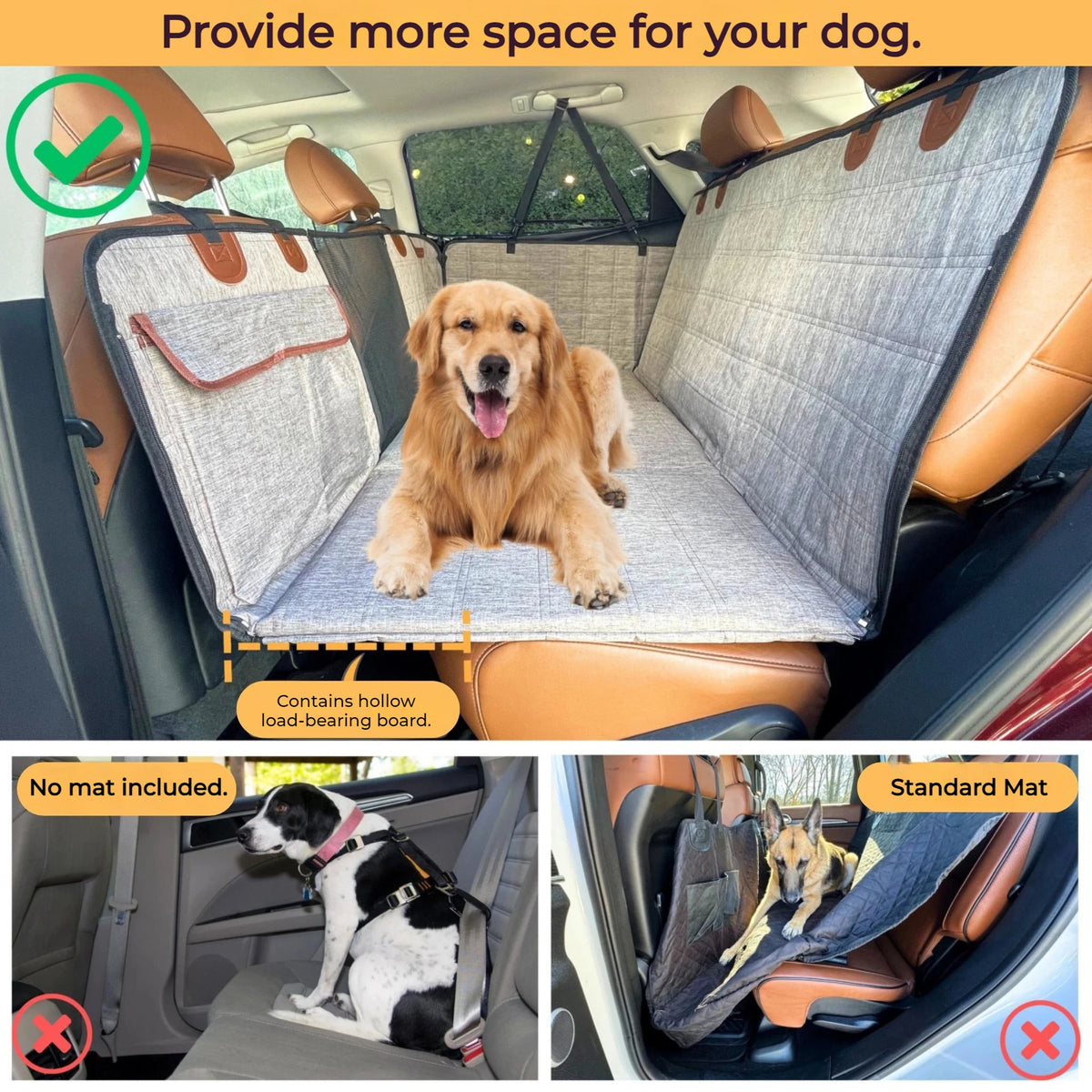 Heavy-Duty Back Seat Cover — Waterproof Dog Hammock for Cars, Trucks & SUVs