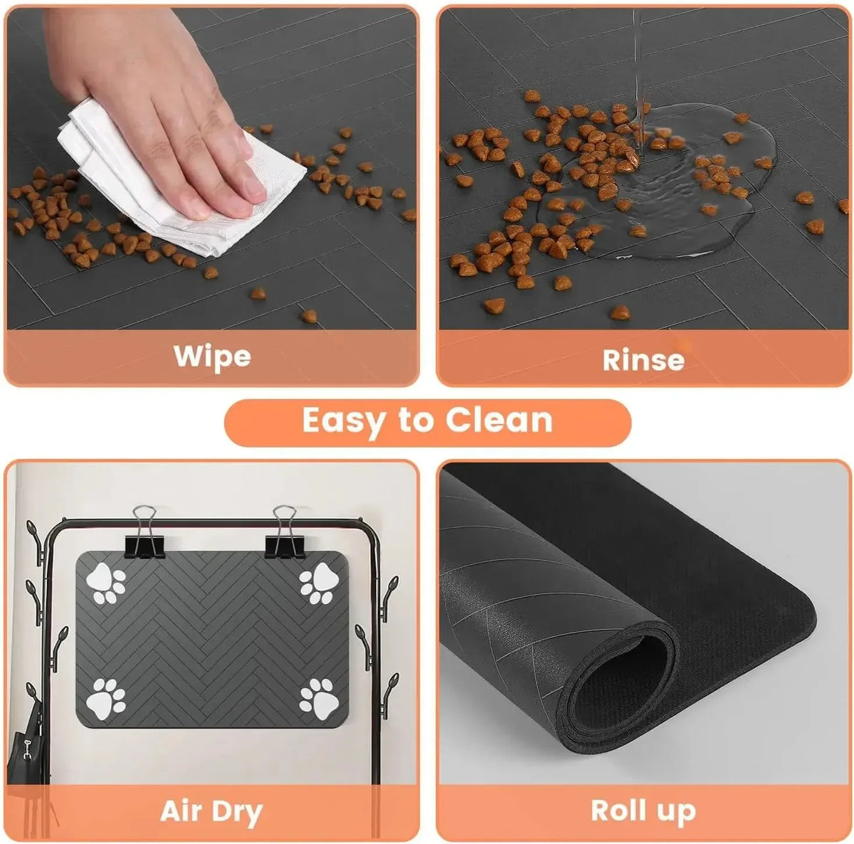 Absorbent Pet Feeding Mat — Waterproof, Non-Slip (3 Sizes)