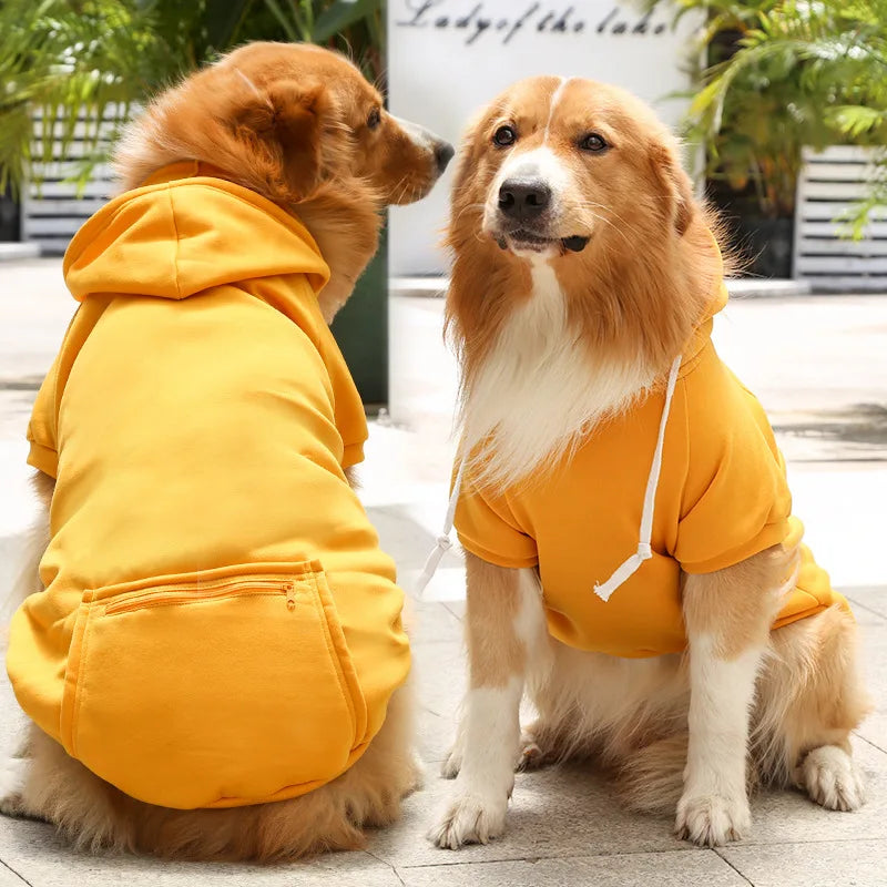 Fleece Dog Hoodie with Zip Pocket — For Big Dogs (XXL–5XL)