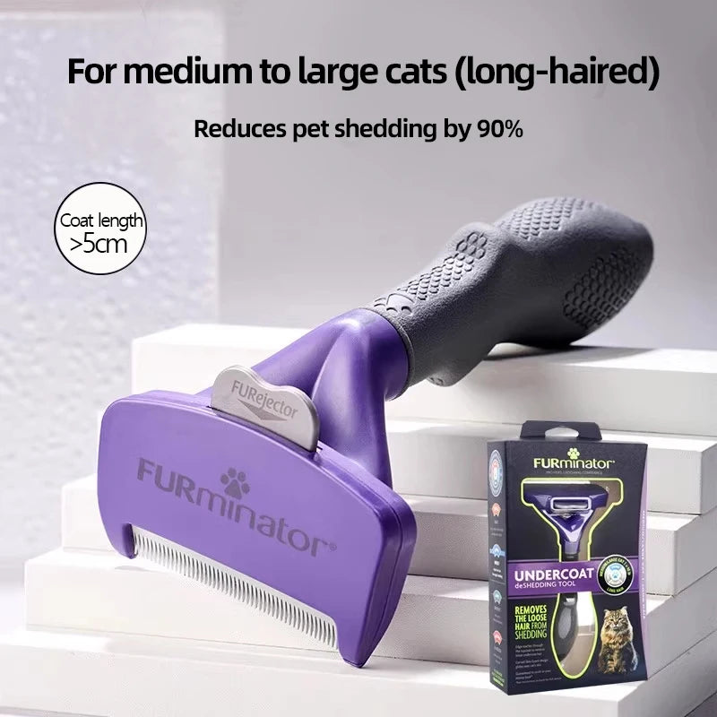 Pro Deshedding Brush for Dogs & Cats — Long or Short Coats