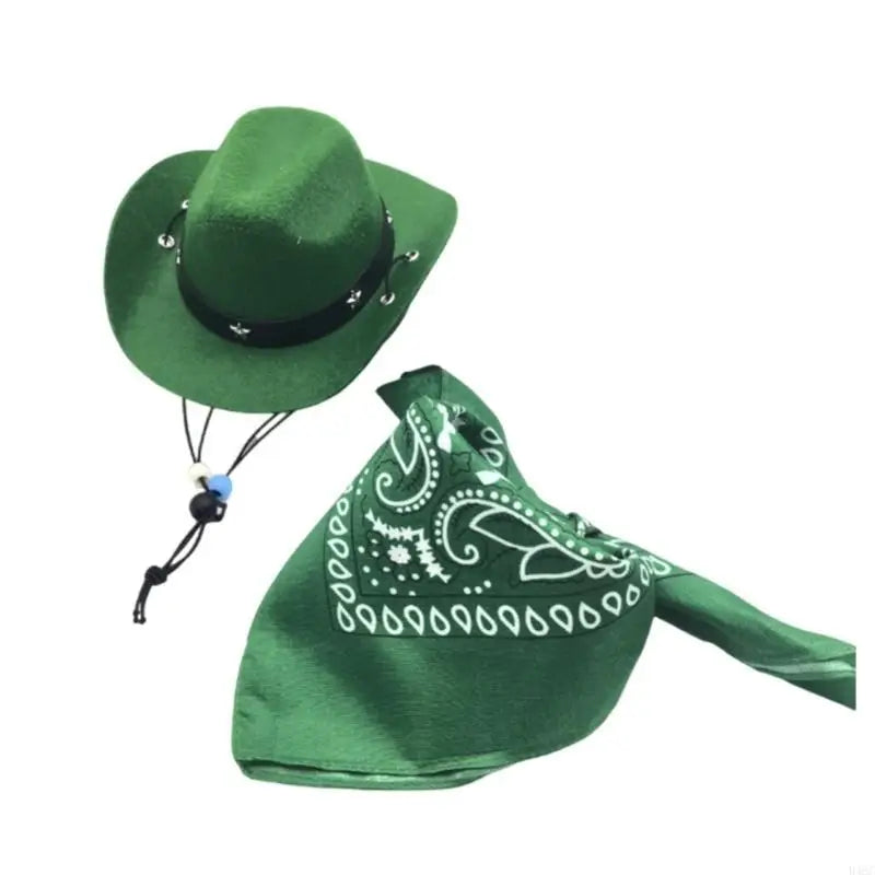 Dog Cowboy Hat with Bandana Costume