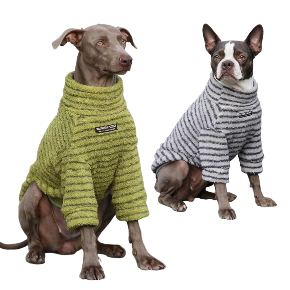 Striped sweater for large dogs