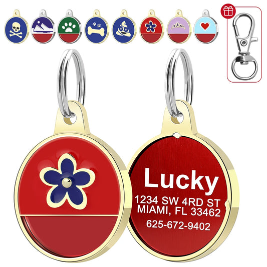 Personalized Engraved Pet ID Tag — Bone, Paw & Heart Designs