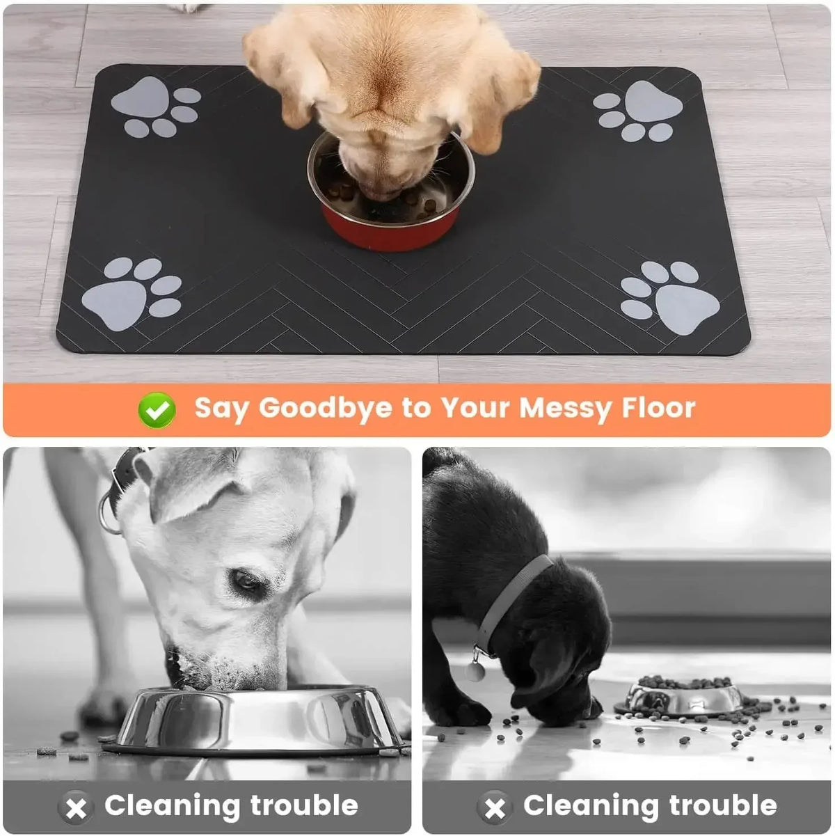 Absorbent Pet Feeding Mat — Waterproof, Non-Slip (3 Sizes)
