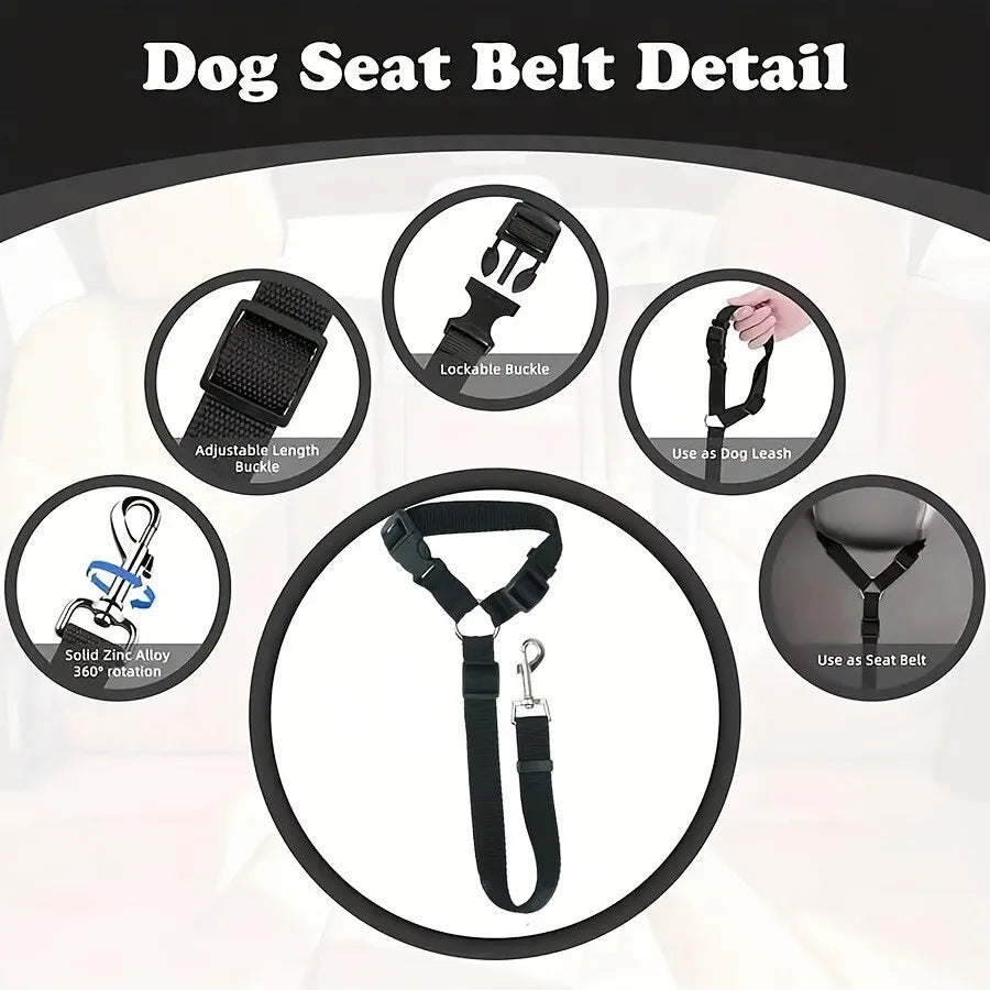 Simple Dog Car Seat Belt — Clip-In Tether