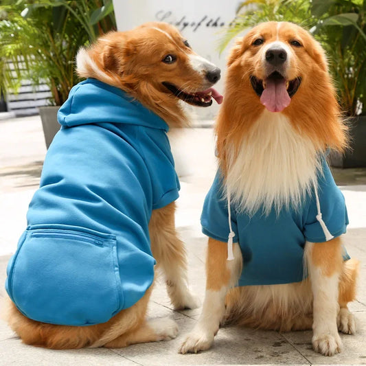Fleece Dog Hoodie with Zip Pocket — For Big Dogs (XXL–5XL)