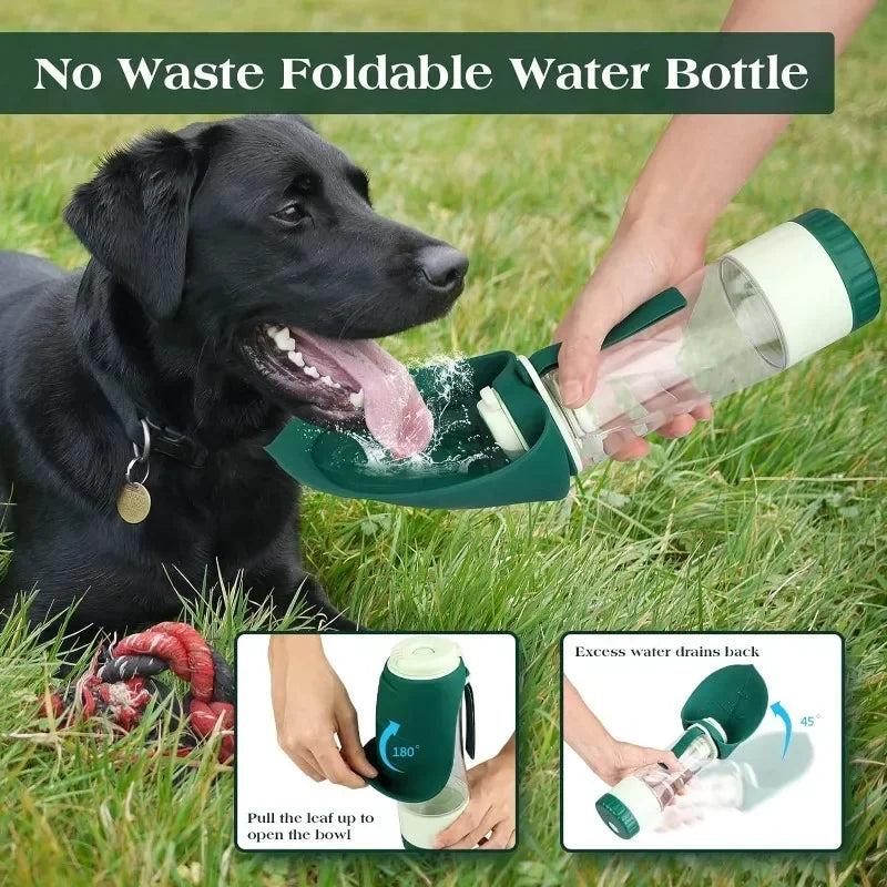 2-in-1 Dog Travel Bottle — Water Dispenser + Food Container