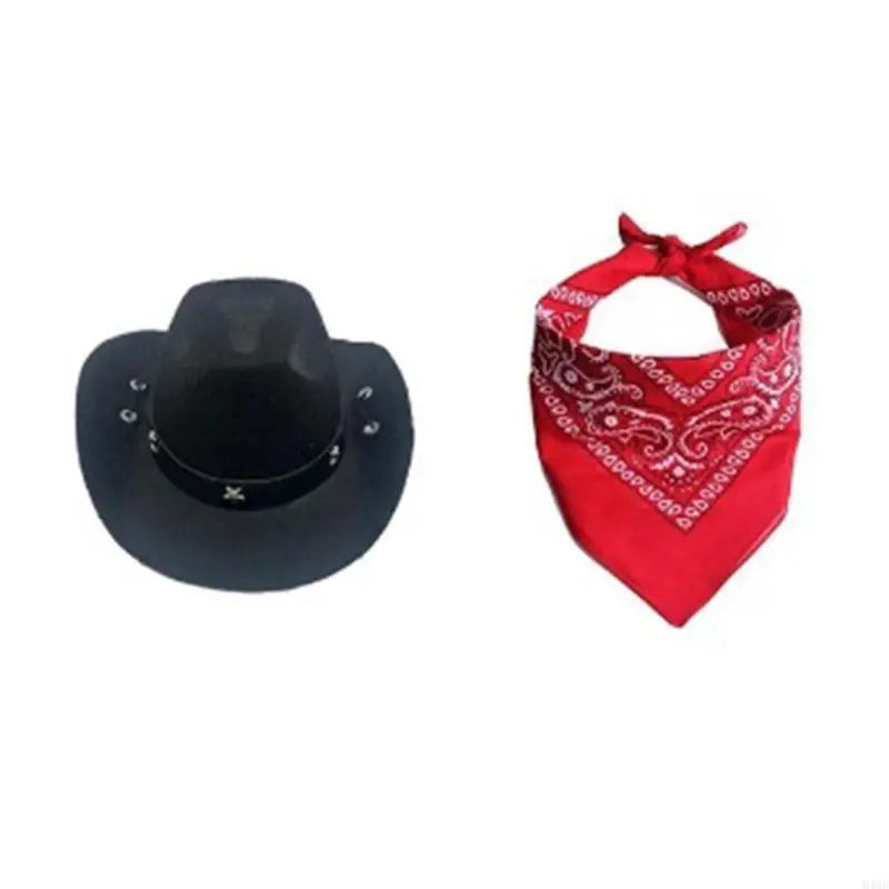 Dog Cowboy Hat with Bandana Costume