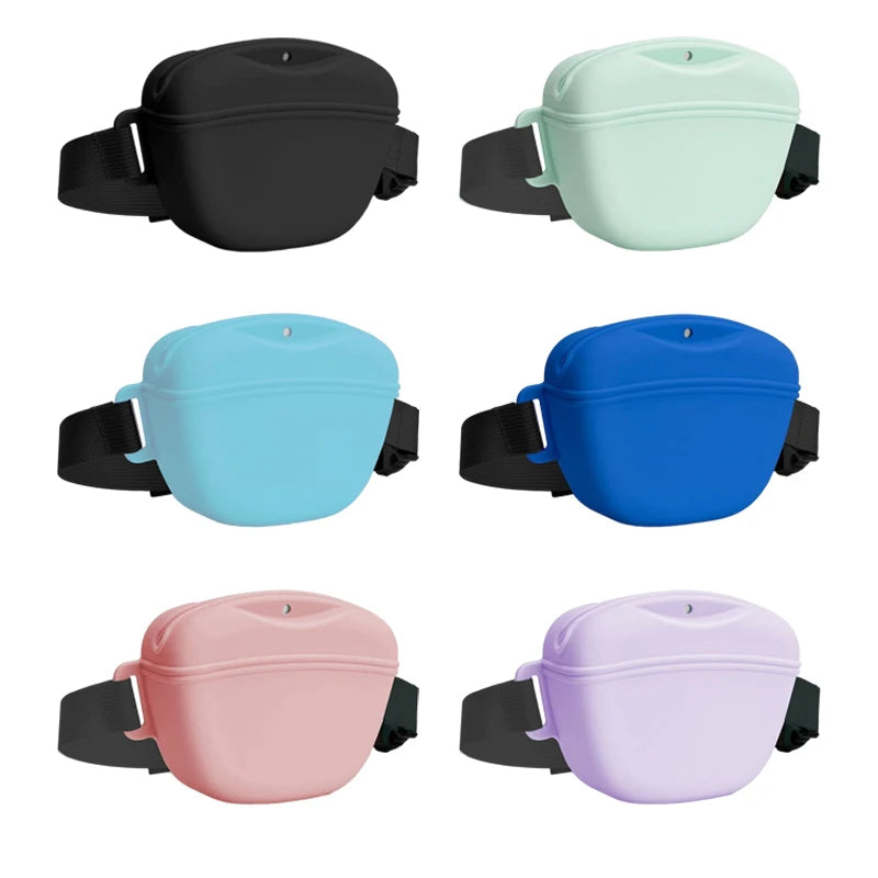 Silicone Treat Pouch — Clip-On Training Bag with Belt