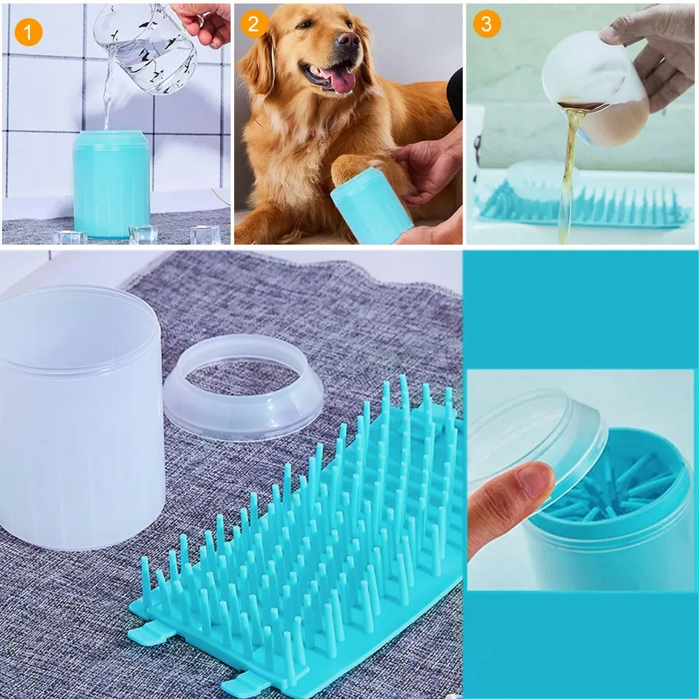 Portable Paw Cleaner Cup — Soft Silicone Bristles (3 Sizes)
