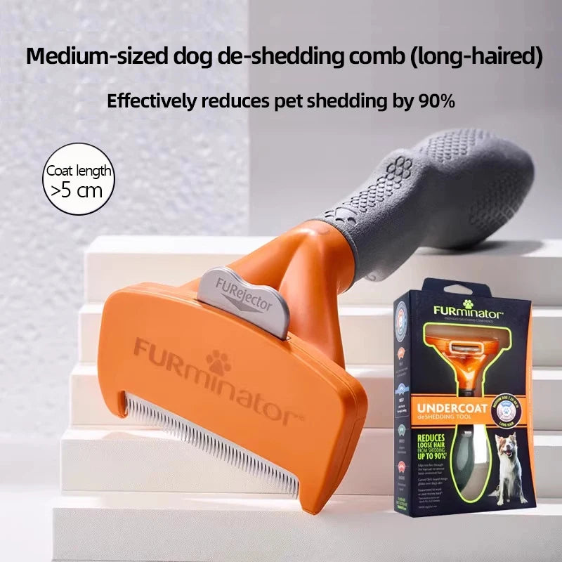 Pro Deshedding Brush for Dogs & Cats — Long or Short Coats