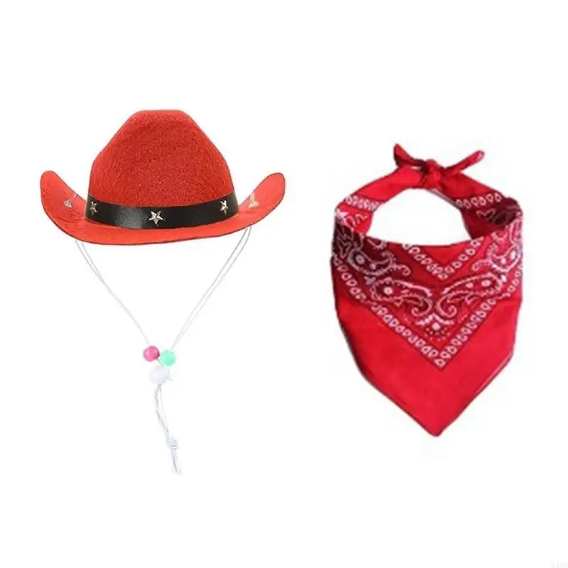 Dog Cowboy Hat with Bandana Costume