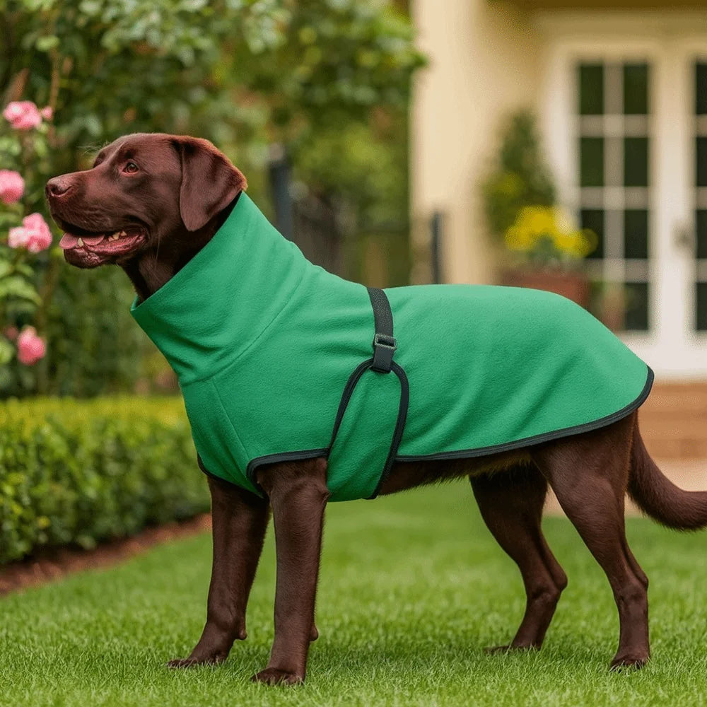 High-Neck Thermal Dog Jacket — Windproof Winter Layer (S–5XL)