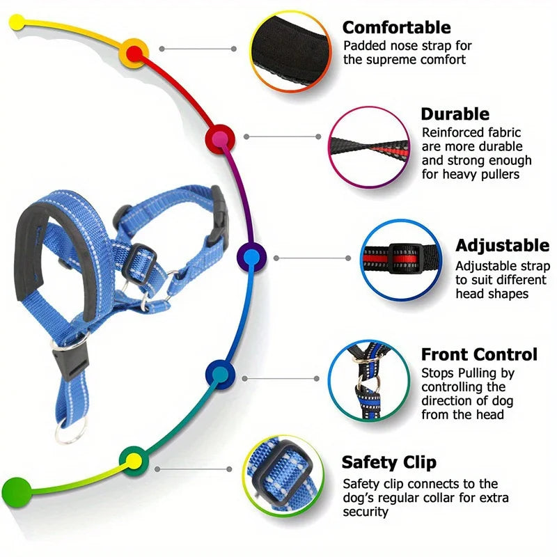Padded No-Pull Head Halter — Reflective Comfort Fit (S–XL)