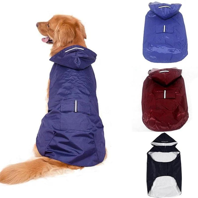 Waterproof Dog Raincoat with Hood & Reflective Stripe (S–6XL)